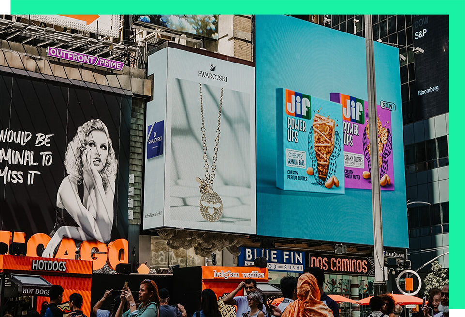 Billboards in time square in New York